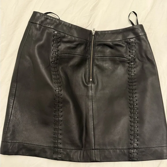 Leather mini skirt